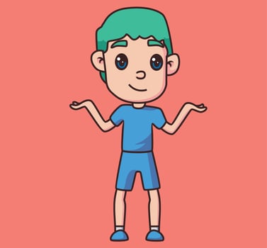 little children confused cartoon illustration vector