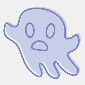 Icon ghost.Icon in two tone style. Suitable for prints, poster, flyers, party decoration, greeting card, etc. vector