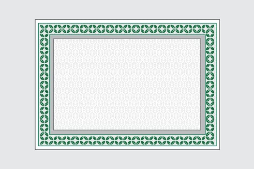 Gray and Green Vintage Ethnic Certificate Template vector