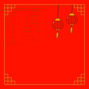 Chinese style background, red background with red lamps vector