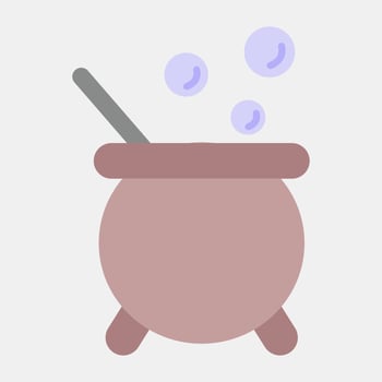Icon witch pot.Icon in flat style. Suitable for prints, poster, flyers, party decoration, greeting card, etc. vector