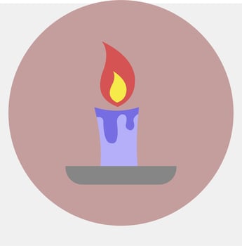 Icon candle stick.Icon in color mate style. Suitable for prints, poster, flyers, party decoration, greeting card, etc. vector