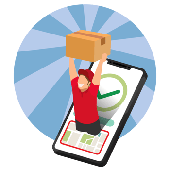 Delivery courier man holding Parcel Box png