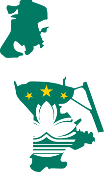 Macau map city color of country flag. png