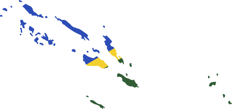 Solomon Islands map city color of country flag. png