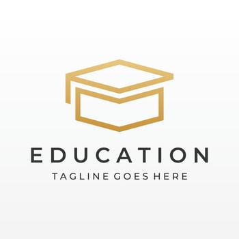 Creative student education logo template design with hat, book, pencil or pen sign.Inspired by graduating students.Logos for universities, colleges of education and schools. vector