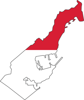 Monaco map city color of country flag. png