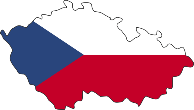 Czech map city color of country flag. png