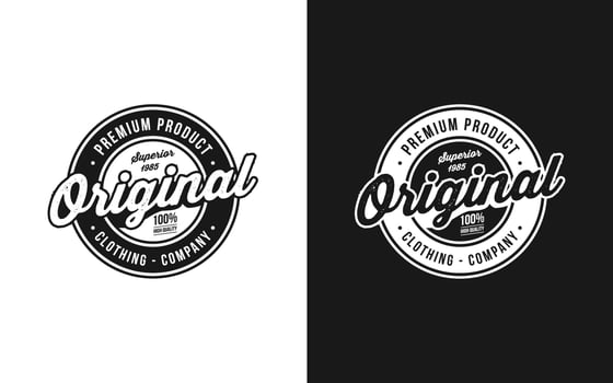 Original product badge logo. Stamp label circular round design template vector