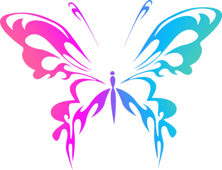 Ilustration art butterfly multicolor gradient png