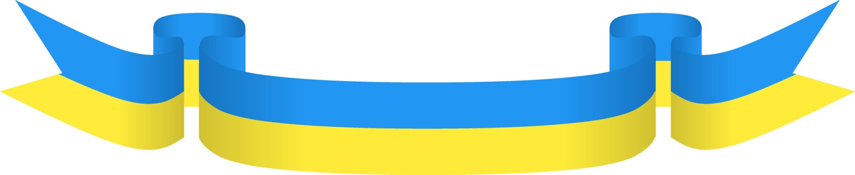Ukraine flag ribbon for sign, symbol, icon, design or support Ukrainian vector