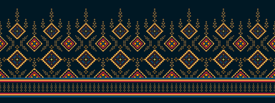 Ikat ethnic seamless pattern home decoration design. Aztec fabric carpet boho mandalas textile decorate wallpaper. Tribal native motif traditional embroidery vector illustrated background
