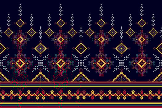 Ikat ethnic seamless pattern home decoration design. Aztec fabric carpet boho mandalas textile decorate wallpaper. Tribal native motif traditional embroidery vector illustrated background