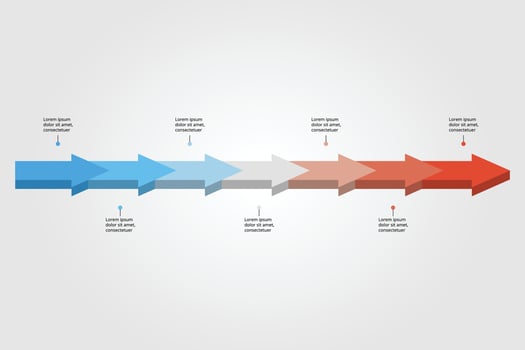 arrow timeline graph chart template for infographic for presentation for 7 element vector