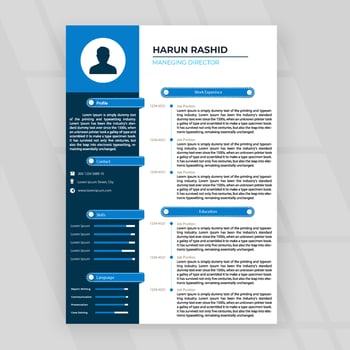 curriculum for business job applications vector