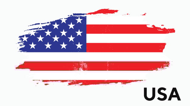 Faded grunge texture style America flag vector