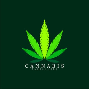 Cannabis logo. Green marijuana leaf vector icon