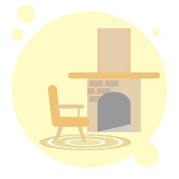 Chair and fireplace. Suitable for news illustration vector