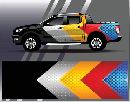 Car wrap design vector. Graphic  abstract stripe racing background kit designs for wrap vehicle  race car  rally  adventure and livery vector