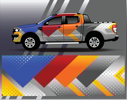 Car wrap design vector. Graphic  abstract stripe racing background kit designs for wrap vehicle  race car  rally  adventure and livery vector