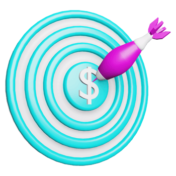3d rendering icon of business target illustration png