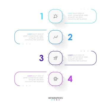 Vector Infographic label design template with icons and 4 options or steps. Can be used for process diagram, presentations, workflow layout, banner, flow chart, info graph.