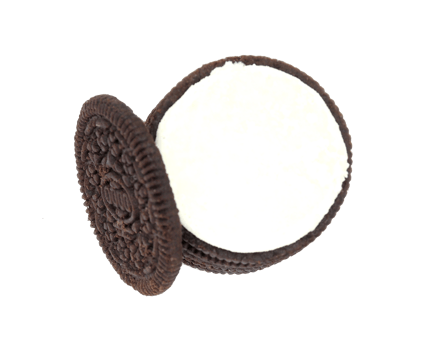 cookies chocolate with cream filling between on transparent background png file