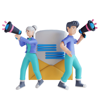3D illustration email marketing png
