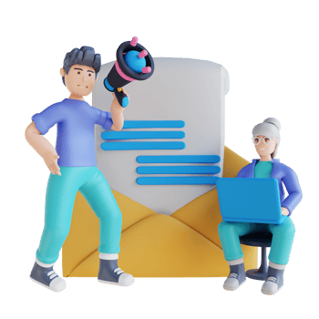 3D illustration email marketing png