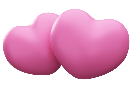 3D Pink Hearts Shape png