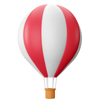 3D Rendering Colourful Hot Air Balloon png