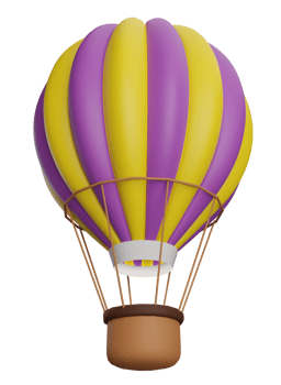 3D Rendering Colourful Hot Air Balloon png