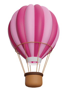 3D Rendering Colourful Hot Air Balloon png