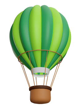 3D Rendering Colourful Hot Air Balloon png