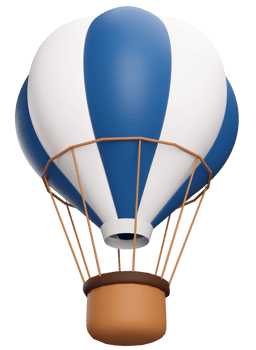 3D Rendering Colourful Hot Air Balloon png