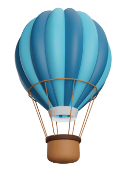 3D Rendering Colourful Hot Air Balloon png