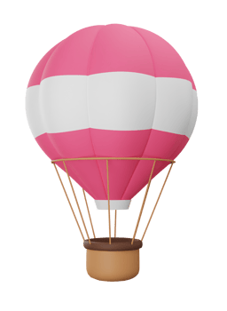 3D Rendering Colourful Hot Air Balloon png