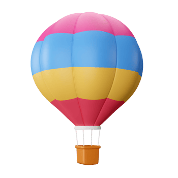 3D Rendering Colourful Hot Air Balloon png