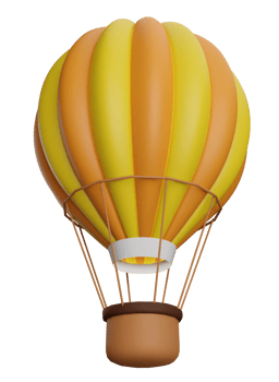3D Rendering Colourful Hot Air Balloon png