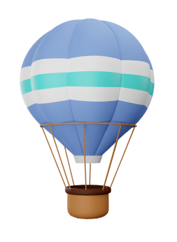 3D Rendering Colourful Hot Air Balloon png