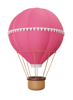 3D Rendering Pink Hot Air Balloon png