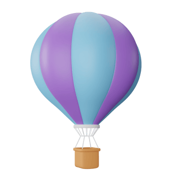 3D Rendering Colourful Hot Air Balloon png