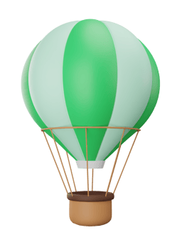 3D Rendering Colourful Hot Air Balloon png