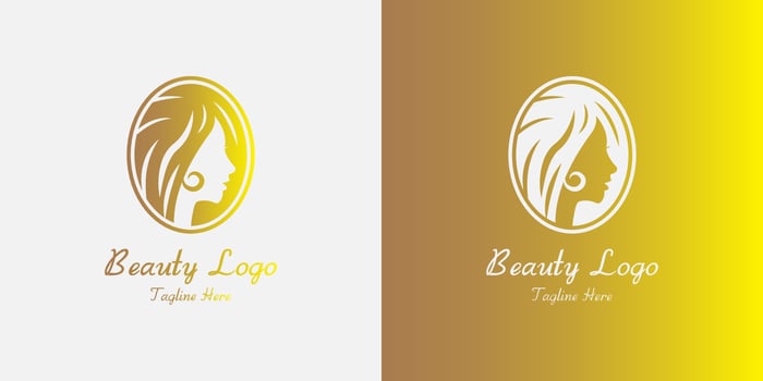 Beauty woman's face logo template vector