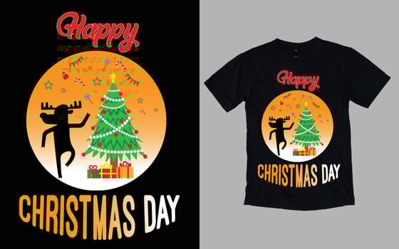 Christmas Day T shirt Design vector