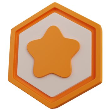 3d rendering gold star badge isolated png