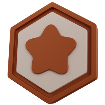 3d rendering bronze star badge isolated png