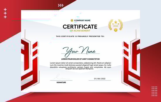 Modern of achievement certificate template vector