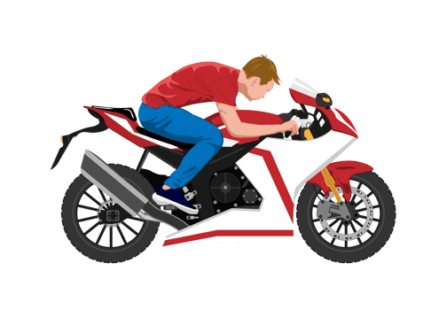 graphics drawing man riding motorcycle illustration png