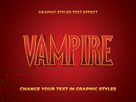 VAMPIRE RED GRADIENT EDITABLE TEXT EFFECT vector